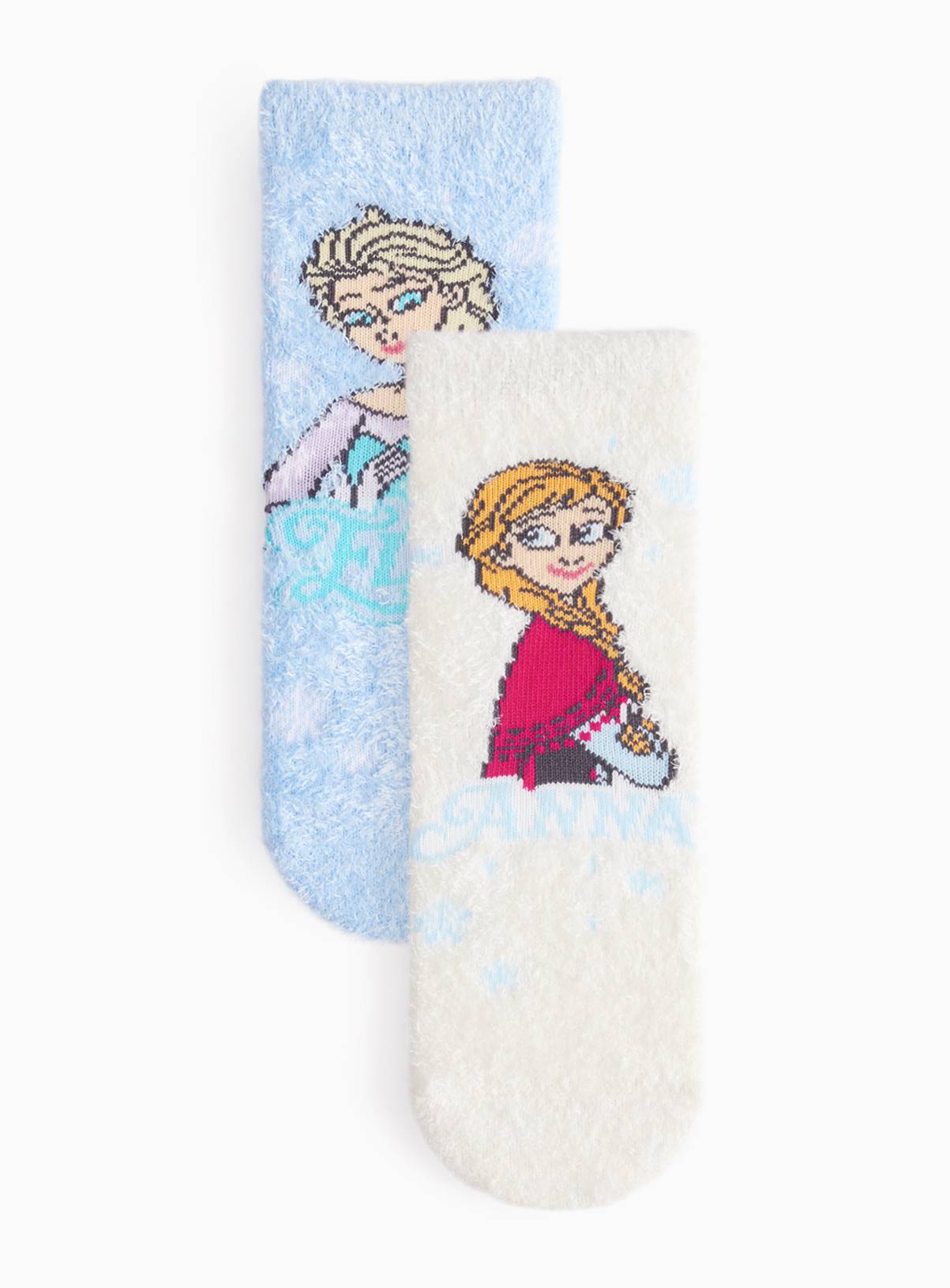 Disney Frozen Anna & Elsa Cosy Socks 2-Pack 6-8.5 Infant - Image 1